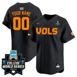 Custom Jersey Tennessee Volunteers 2024 College World Series NCAA Baseball Black