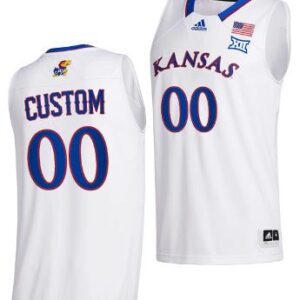 Custom Kansas Jayhawks Jersey College Basketball White Home