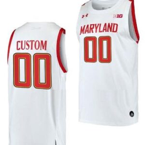 Custom Maryland Terrapins Jersey Name And Number College Basketball Home White