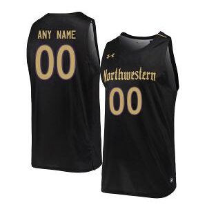 Custom Northwestern Wildcats Jersey College Basketball Name and Number Black