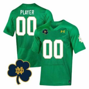 Custom Notre Dame Fighting Irish Jersey College Johnny Lujack Patch Green