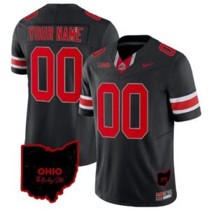 Custom Ohio State Jersey Football Stitched Ohio Patch Black