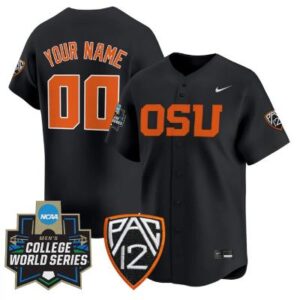 Custom Oregon State Beavers Jersey 2025 World Series Stitched Black