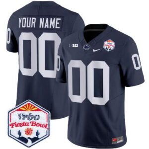 Custom Penn State Nittany Lions Jersey 2024 Fiesta Bowl Patch Vapor Navy