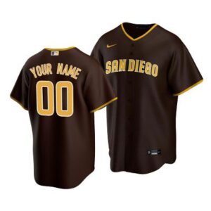 Custom Personalized Name and Number Padres Jersey Baseball Brown Stitched