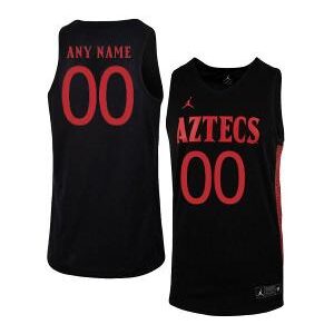 Custom San Diego State Aztecs Jersey College Basketball Elite Black Red
