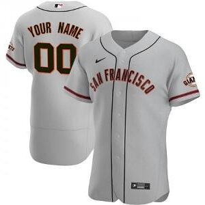 Custom San Francisco Giants Flex Base Jersey Gray