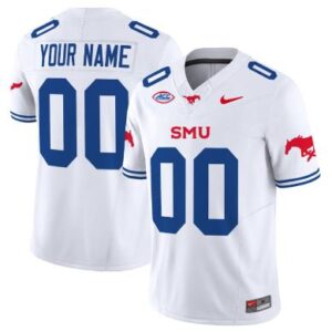 Custom SMU Mustangs Icy Jersey Name and Number Football Vapor Limited White