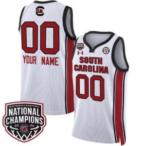 Custom South Carolina Gamecocks Jersey Name and Number All Stitched White