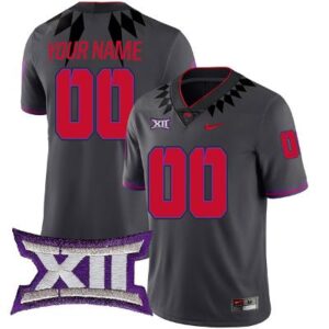 Custom TCU Horned Frogs Jersey Football Grey Alternate Game  All Stitched