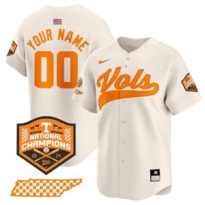 Custom Tennessee Volunteers Baseball Jersey Name and Number 2024 Limited  Cream