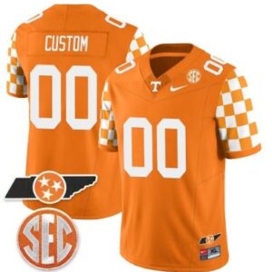 Custom Tennessee Volunteers College Checkerboard Jersey  All Stitched