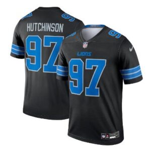 Detroit Lions Aidan Hutchinson Jersey Black #97 Legend Football Stitched