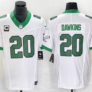 Eagles 20 Brian Dawkins White 2023 F.U.S.E Stitched Men Jersey with C patch