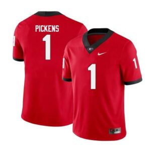 Georgia Bulldogs #1 George Pickens College Football Jersey Red