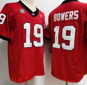 Georgia Bulldogs #19 Brock Bowers Red 2023 Stitched jersey