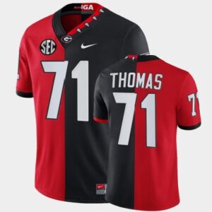Georgia Bulldogs #71 Andrew Thomas Red Black Split Edition 100th Season Alumni