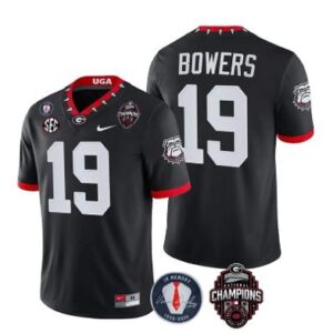 Georgia Bulldogs Brock Bowers Jersey #19 - Back To Back National Champions Black