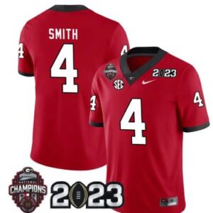 Georgia Bulldogs Nolan Smith Jersey #4 CFP National 2023  All Stitched Red