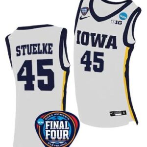 Hannah Stuelke #45 Jersey Iowa Hawkeyes 2024 NCAA March Madness Final Four White