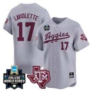 Jace Laviolette Jersey #17 College World Series Vapor Premier Stitched Gray