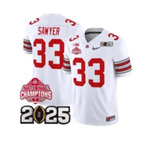 Jack Sawyer Jersey #33 Ohio State National Championships 2024 Patch White