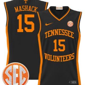 Jahmai Mashack Jersey #15 Tennessee Vols 2024 Lightweight Basketball Black