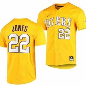 Jared Jones Jersey #22 LSU Tigers Baseball NCAA College Yellow Elite Alumni