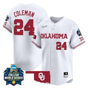 Jayda Coleman Jersey #24 College World Series Patch Vapor Premier Stitched White
