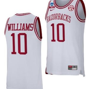 Jaylin Williams Jersey Arkansas Razorbacks Basketball March Madness White #10