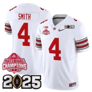 Jeremiah Smith Jersey #4 Ohio State National Championships 2024 Patch White