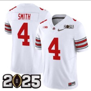 Jeremiah Smith Jersey #4 Ohio State Natty 2025 Patch Stitched White