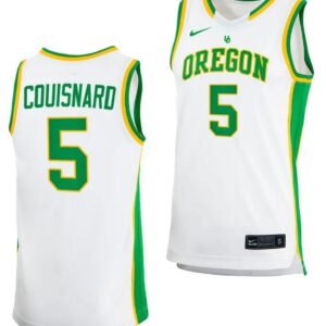 Jermaine Couisnard Jersey #5 Oregon Ducks 2023-24 College Basketball uniform Wh
