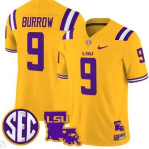 Joe Burrow Jersey #9 LSU Tigers 2024 Vapor Limited Football Stitched Gold