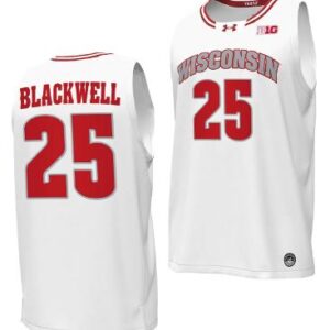 John Blackwell Jersey #25 Wisconsin Badgers Basketball 2023-24 White