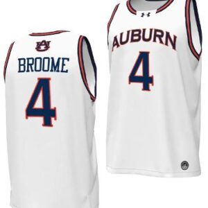 Johni Broome Jersey #4 Auburn Tigers Replica College Basketball 2023-24 White