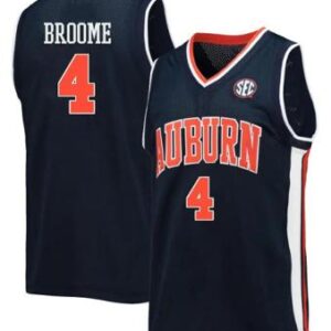 Johni Broome Jersey Auburn Tigers College Basketball Navy #4