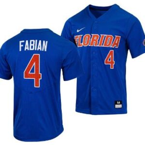 Jud Fabian Jersey Florida Gators College Baseball Full-Button Royal #4