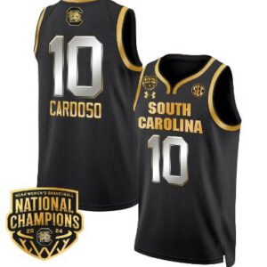 Kamilla Cardoso Jersey #10 South Carolina Gamecocks Basketball 2024 Black Gold