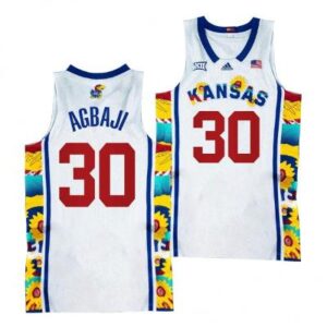 Kansas Jayhawks #30 Ochai Agbaji Jersey 2022 Sunflower Showdown White Jerseys