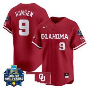 Kinzie Hansen Jersey #9 Oklahoma Sooners 2024 World Series Baseball Crimson
