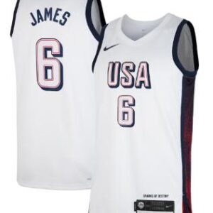 LeBron James Jersey Men's USA Basketball Unisex 2024 Swingman Player - White