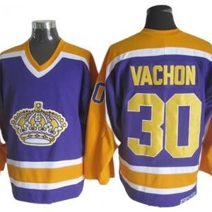 Los Angeles Kings #30 Rogie Vachon 1980 Vintage CCM Jersey - Purple