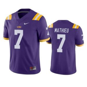 LSU Tigers #7 Tyrann Mathieu Purple Limited Stitched College Jersey
