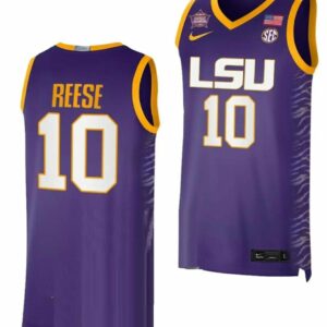 LSU Tigers Angel Reese Jersey 2023 NCAA Basketball National Champions Purple #1