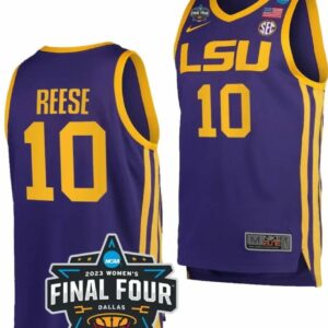 LSU Tigers Angel Reese Jersey College Basketball 2023 National Bound Purple #10