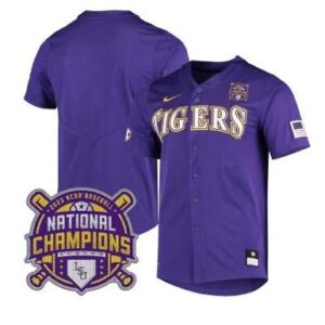 Lsu Tigers National Champions Jersey NCAA College Baseball Stitched Purple