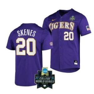 Lsu Tigers Paul Skenes Jersey #20 World NCAA College Baseball Stitched Purple