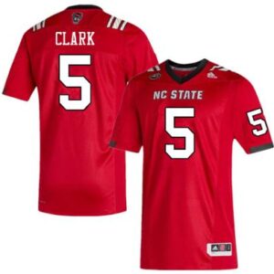 Men #5 C.J. Clark NC State Wolfpack College Football Jerseys Red