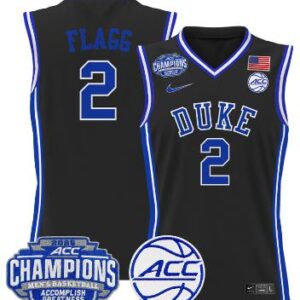 Men Cooper Flagg Jersey #2 Duke Blue Devils 2025 ACC Champions Stitched Black